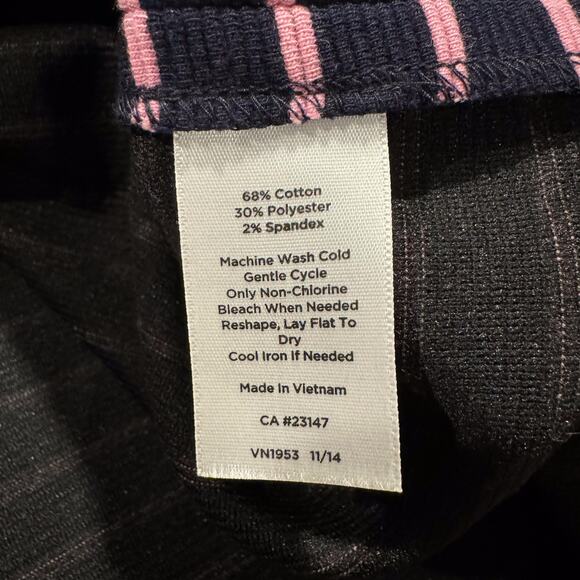 Talbots Womens Skirt Pockets Knee Length Back Zip Career Blue Pink Size 10 ID - Picture 3 of 4
